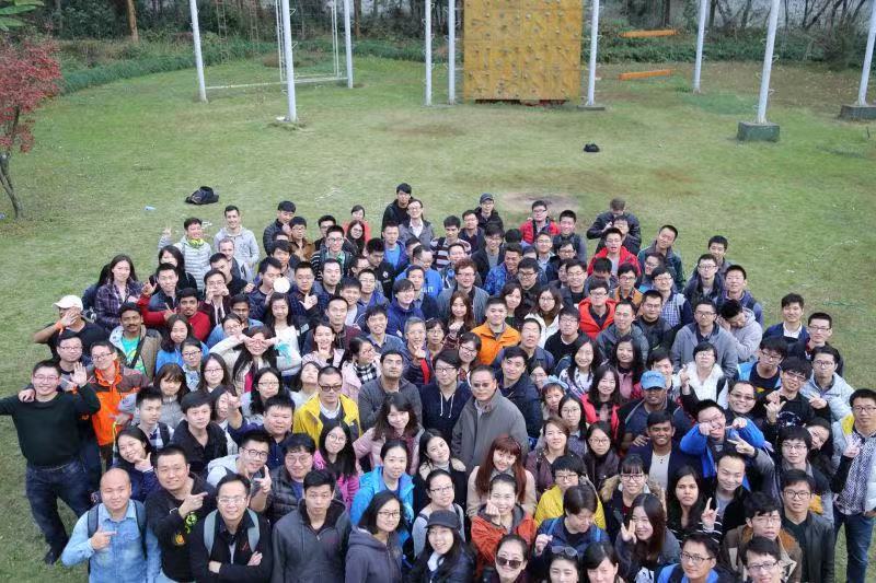Andy with part of his team during a team-building event in China in 2017